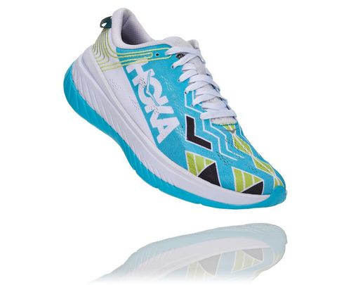 Hoka One One Dame/Herre Ironman Kona Carbon X Nøytrale Road Løpesko Scuba Blå/Hvit Norge-96CPY